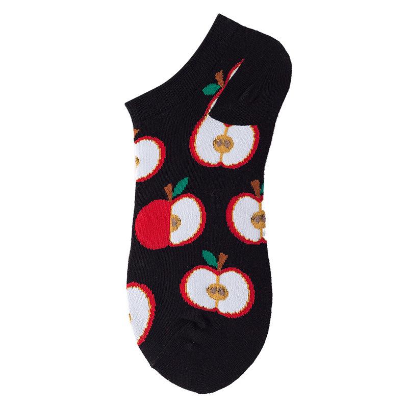 40 Style Fashion Colorful Short Socks Men Cotton Novelty Oil Painting Animals Food Avocado Casual Funny Ankle Sox
