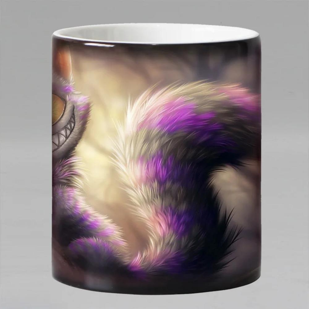Smile Cat Animal Heat Sensitive Coffee Mug Cup, Porcelain Magic Color Changing Tea Cups, Christmas Gift, 11oz