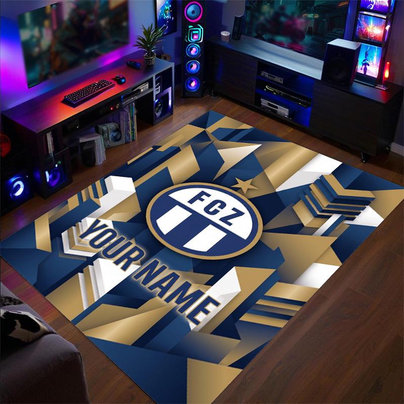 Crystal Velvet Rug FC Zürich Print Custom Name Text Floor Mat Home Decor