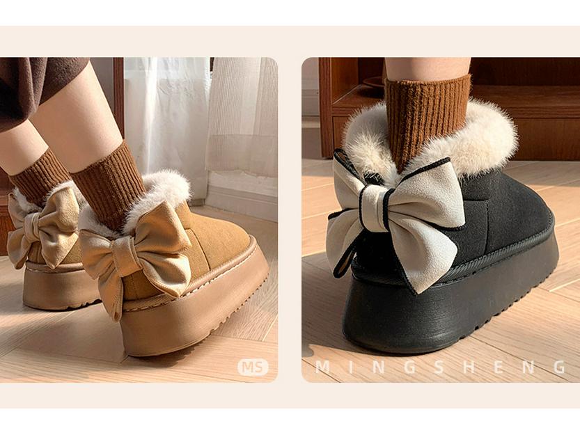 Women's Winter Thick Sole Height-Boost Fleece-Lined Snow Boots for Outdoors