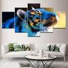 The Blue Tiger Animal 5 Piece HD Wallpapers Art Canvas Print Modern Poster Modular Art Painting for Living Room Home Decor