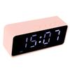 Alarm Clock Bluetooth Speaker Distortion Free USB Charging Mirror Display Portable Digital Clock Wireless Speaker Pink