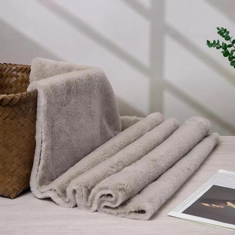 Thickened Plush Fabric 12mm Encrypted Imitation Rex Rabbit Fur Fabric Short Plush Counter Background Fabric, Clothing Fabric