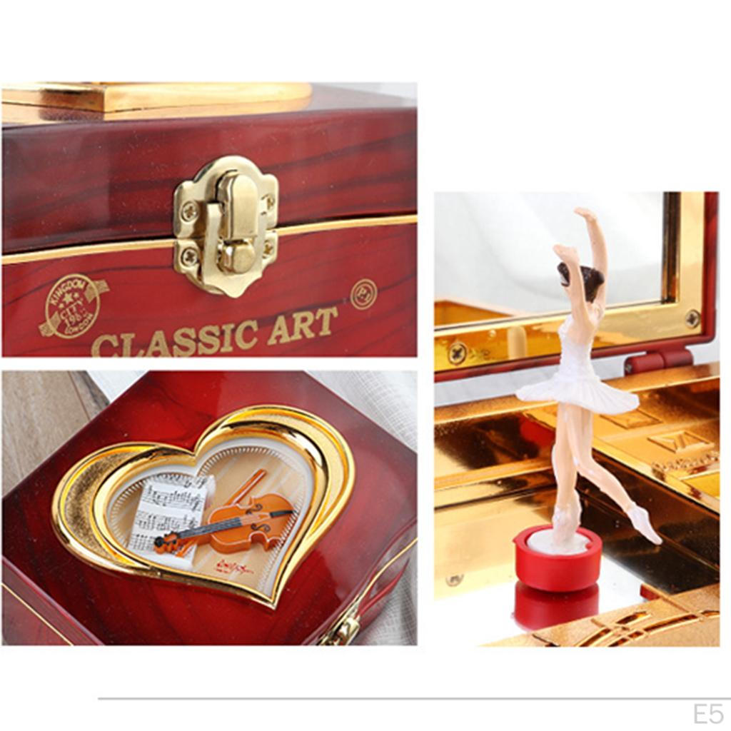 Classic Rotating Dancer Ballerina Piano Music Box Clockwork Plastic Jewelry for Girls Women Hand