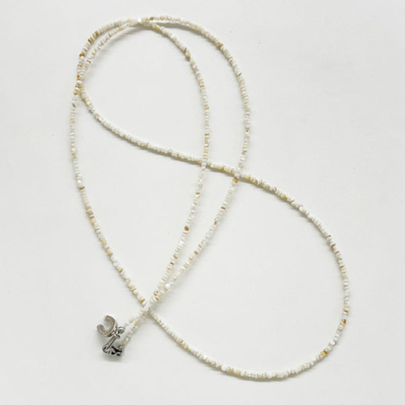 August Harmony Nacre Tiny Beads Opera Necklace