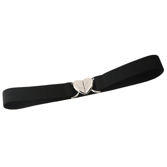 

Женский ремень с гладким краем, декоративный, удобный, шикарный, женский, с пряжкой, эластичный ремешок для повседневной носки EMA чёрный