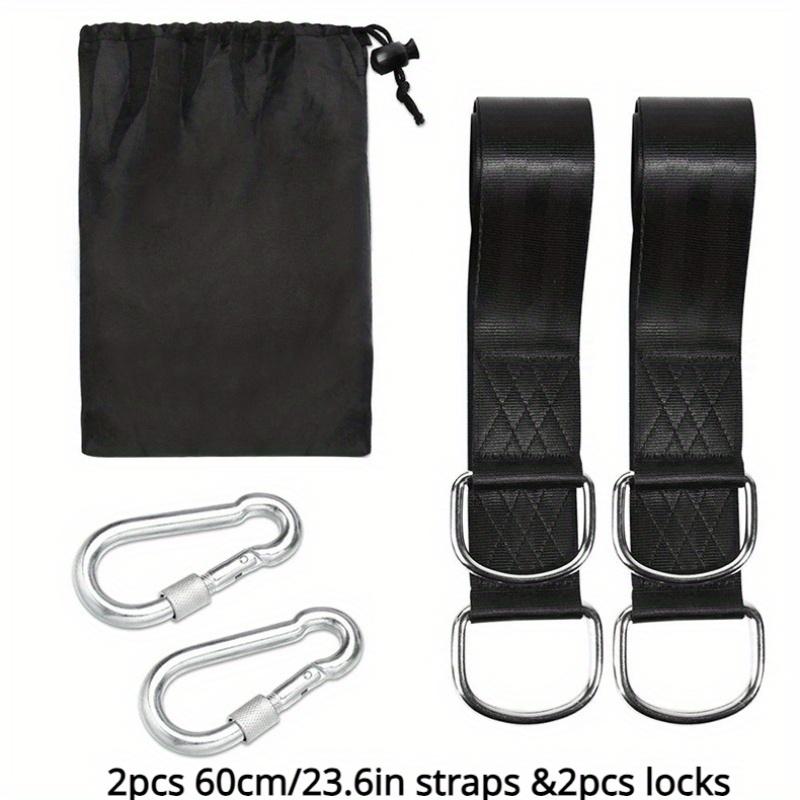 

1 комплект сверхмощного гамака для кемпинга с защитной защелкой и сумкой для переноски для всех типов качелей, гамак для уличных качелей, набор аксессуаров для игровой площадки 2pcs 60cm/23.6in straps &2pcs locks