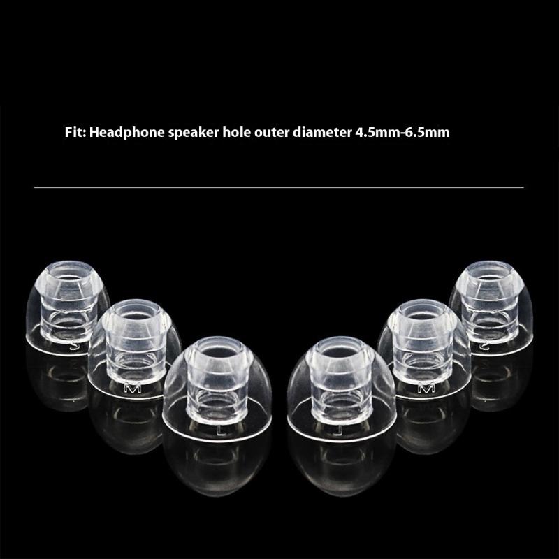 High Transparency Liquid Silicone Earbud Tips Soft Flexible Noise Isolating Design 3 Size Included Secure