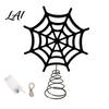 Indoor Outdoor Holiday Decor Halloween Spider Web Tree Topper Decoration Metal Festive Trick or Treat Ornament for Yard Celebration Party Favors