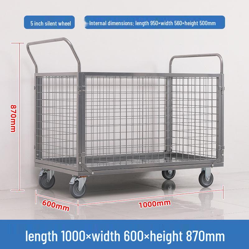 Warehouse Mesh Cart - Multi-Functional Folding Hand Truck for Silent Transport and Load-Bearing Handling