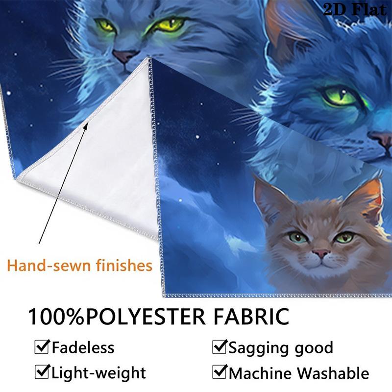 Cat in the Night Pattern Home Decor Tapestry, Wall Hanging, Decorative RV Wall Cloth.MGT0918268