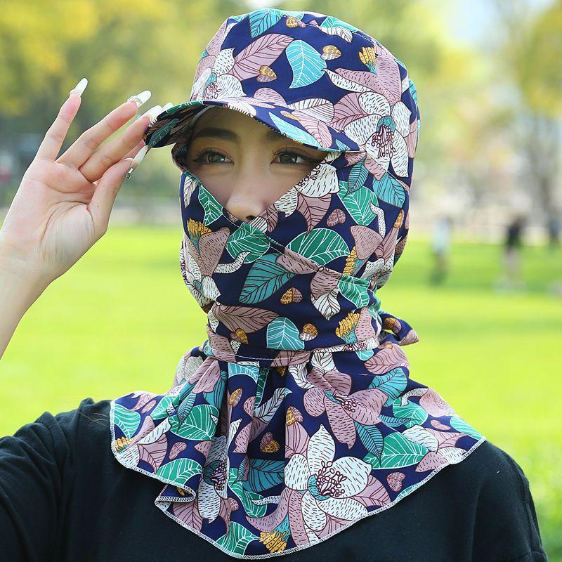 New summer outdoor tea picking sun hat women s face protection neck protection sun protection mask hat integrated neck protection sun hat women