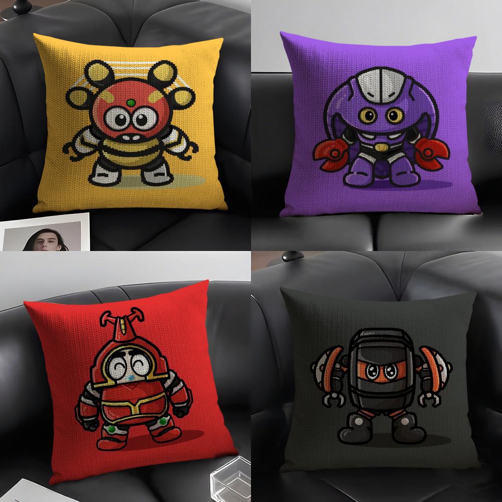 Classic Anime Bb-Robo Kabutack Pillow Case Natural Linen Organic Fabric Double-Sided Printing Sofa Home Decor Cushion Cover