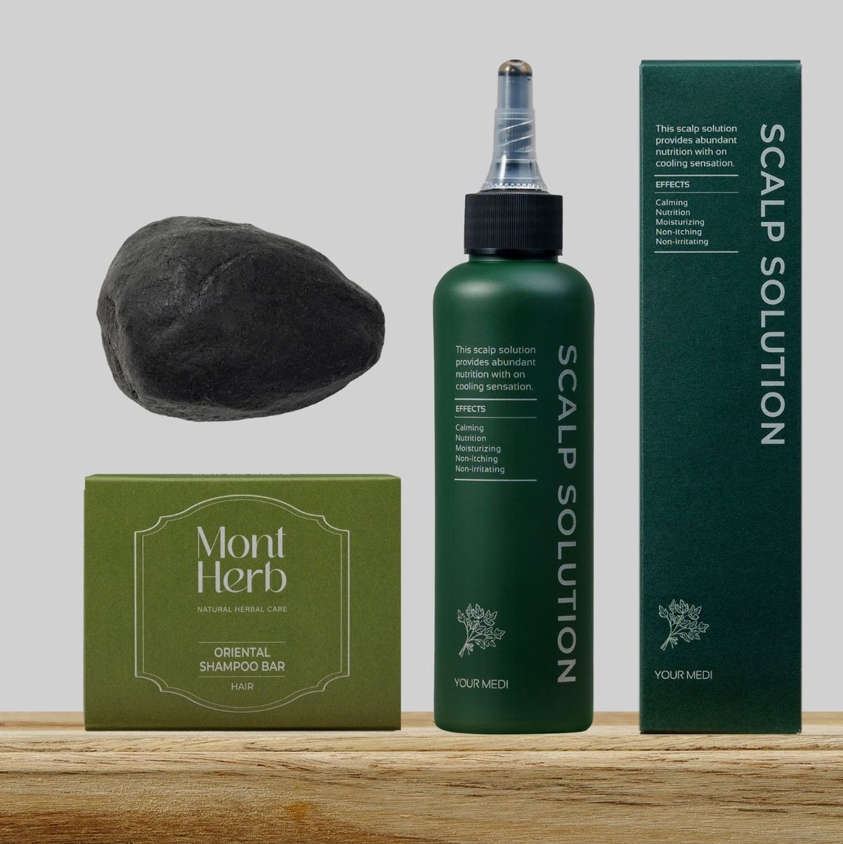 2-Piece Set for Problem Scalp / Essence Shampoo Bar 145g + Scalp Solution 150ml