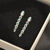 European and American niche stone inlaid green snake earrings temperament versatile fashion gold-plated silver needle earrings stud earrings women's