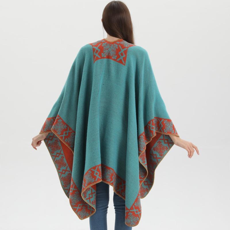 Women S Ethnic Style Thick Faux Cashmere Scarf Winter Warm Shawl Wrap