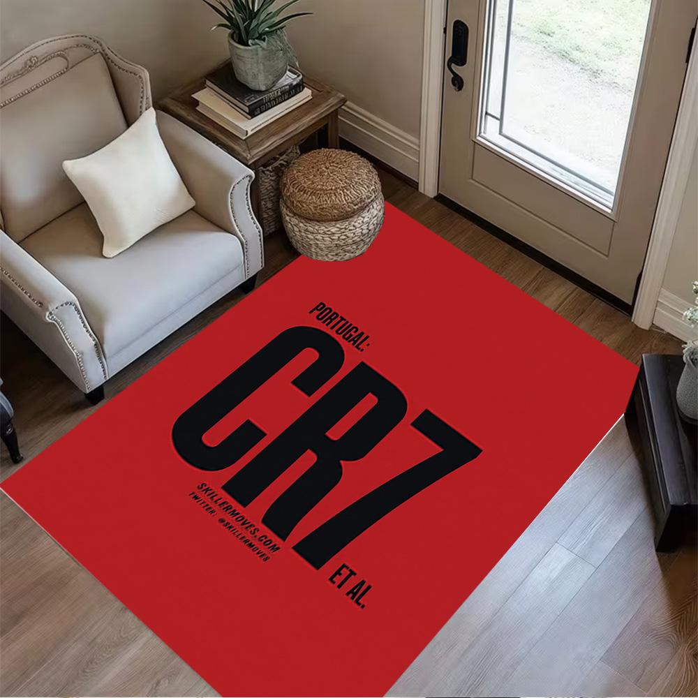 Ronaldo Cr7 Football Legend Floor Mat Design for Study Room Game Room Foyer Kitchen Antislip Carpet Decorate Offices Best for Christmas
