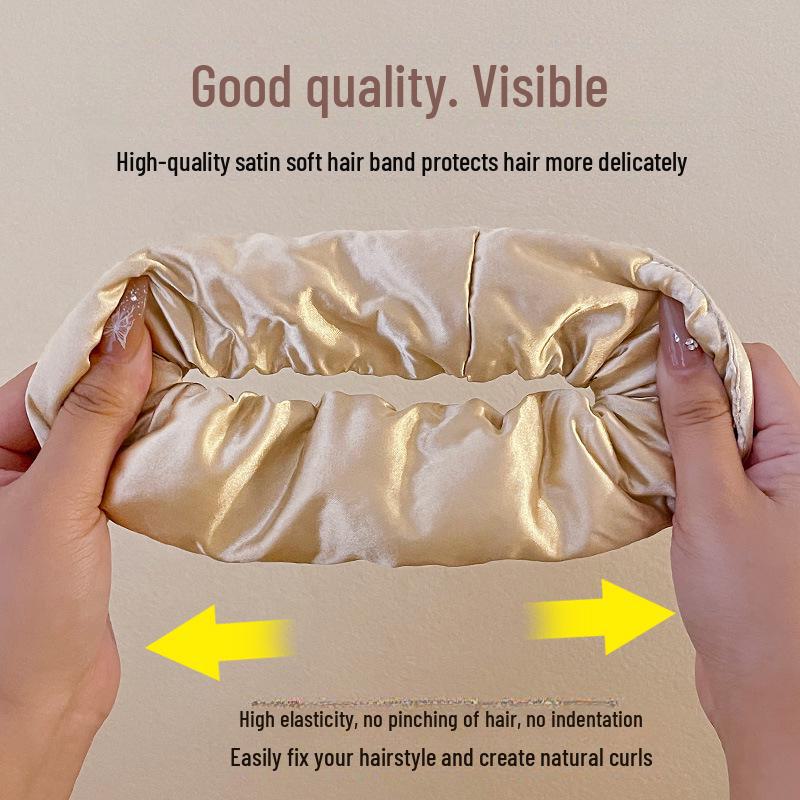 Luxury Sleep Pillow & Extra-Large Satin Hair Ring - Gentle On Hair, Perfect for Buns, Elastic Band Style