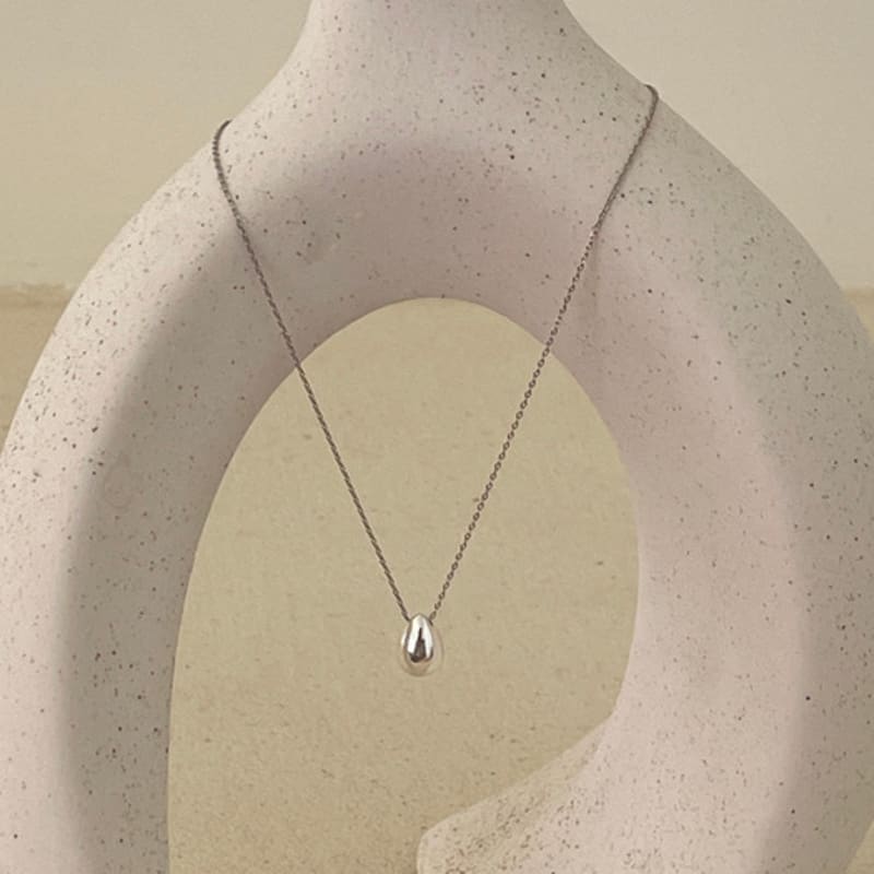 ELYONA ELA 14 Necklace Compact Drop Chain Daily Silver Ball Necklace (Short/39cm)