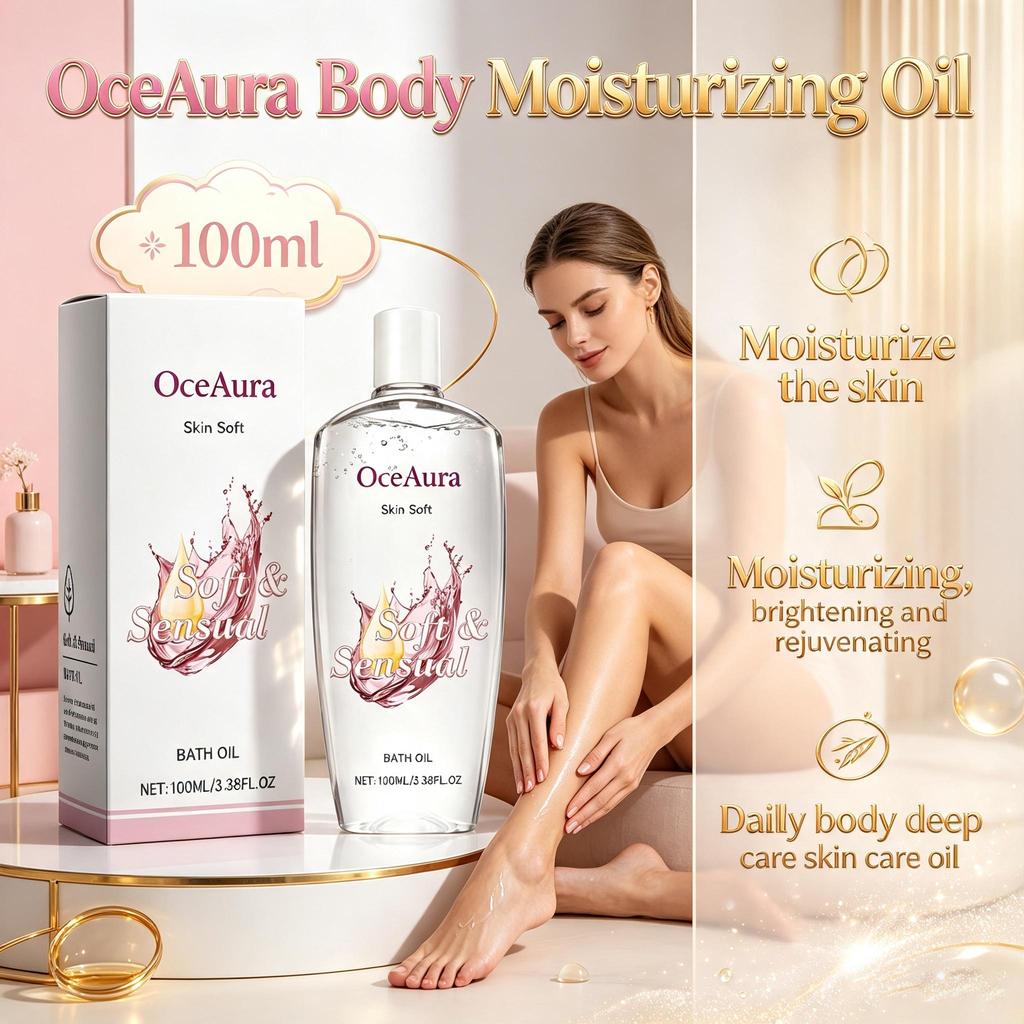 OceAura body moisturizing oil moisturizes the skin, moisturizes, brightens and rejuvenates the skin, daily body deep care skin care oil 100ml