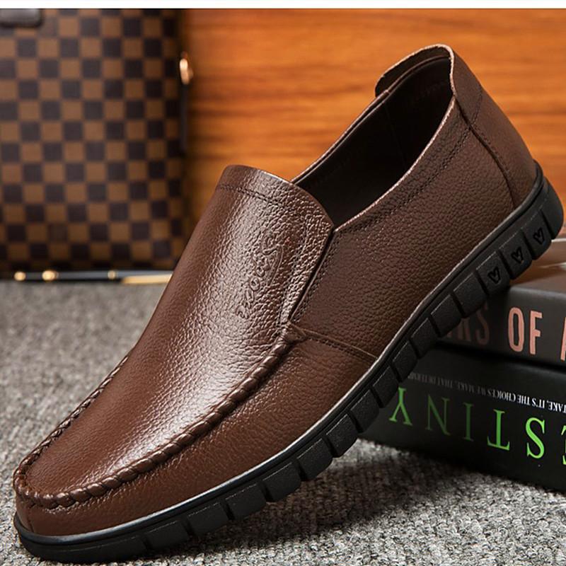 Leather Shoes Men's Spring Trend British Style Soft-soled Suit Business Casual Shoes One-pedal Shoes