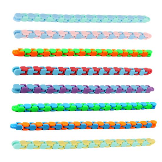 8Pcs Fidget Toy Wacky Tracks Stress Relief Toy Soothing Decompression Folding