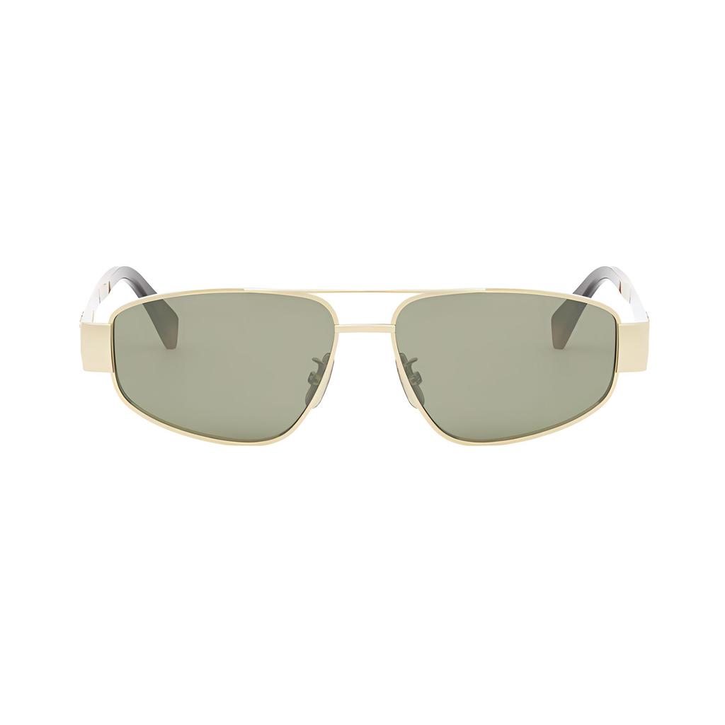 Celine Pilot Style Sunglasses With Logo Unisex Sunglasses Gold CL40281U30N