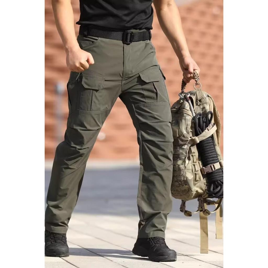 Men's summer new quick-drying pants outdoor loose multi-pocket trousers