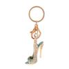 Durable Alloy Keyring Rhinestone High Heel Keychain Sparkling Shoe Charm Key Ring Decorative Accessory for Car Handbags