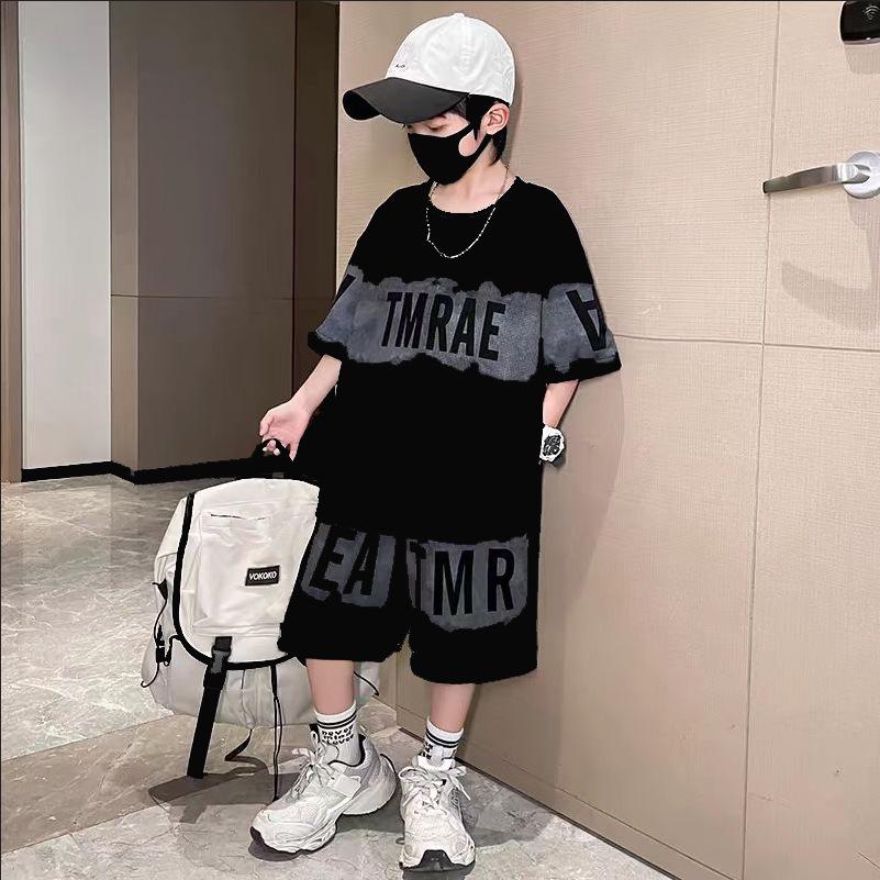 

Спортивный летний комплект для мальчиков 2025: Модное пике с коротким рукавом для детей постарше 130