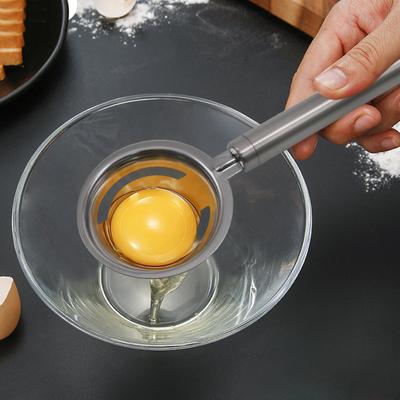 All Stainless Steel Circular Egg Yolk Albumen Separator Household Baking Filter Kitchen Tool for Home