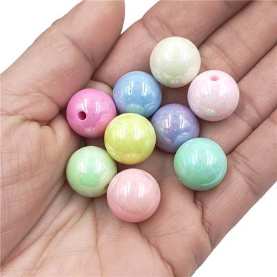 Bedel Sieraden Maken Rond DIY Armband Oorbellen Accessoires Mode 14mm Acryl AB Magische Kleur 10 stuks Handgemaakt Losse Kralen Materialen