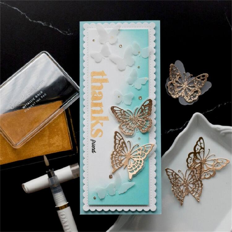 Skiktade stansade metallpräglingsstenciler kolstålsstansmönster scrapbooking-dörr för korttillverkning journal fotoalbum