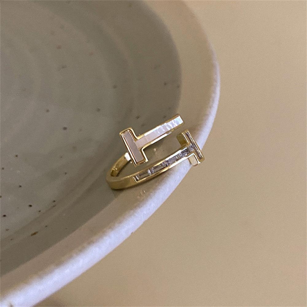 ins wind love zircon ring female flash diamond open index finger ring wholesale