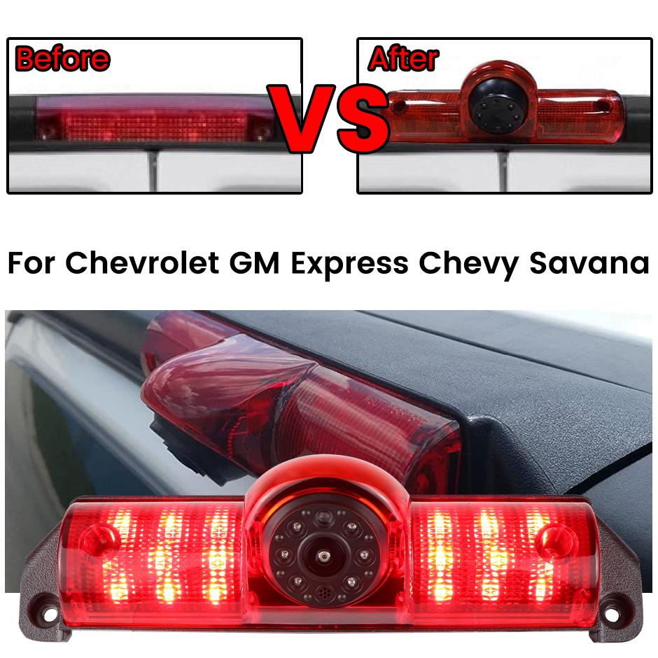 CCD AHD 1080P, montare pe acoperișul mașinii, lumină de frână, cameră de vedere spate pentru Chevy Express GM GMC Savana Cargo Van Transporter 2003-2018