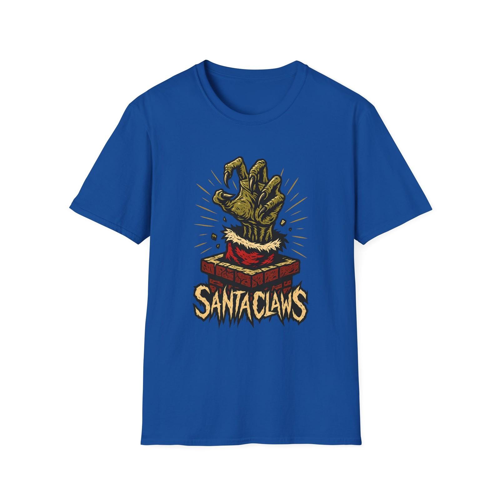 Unisex Softstyle T-Shirt Mens Womens Tees Top Creepy Santa Claws Chimney Gothic Holiday Christmas L