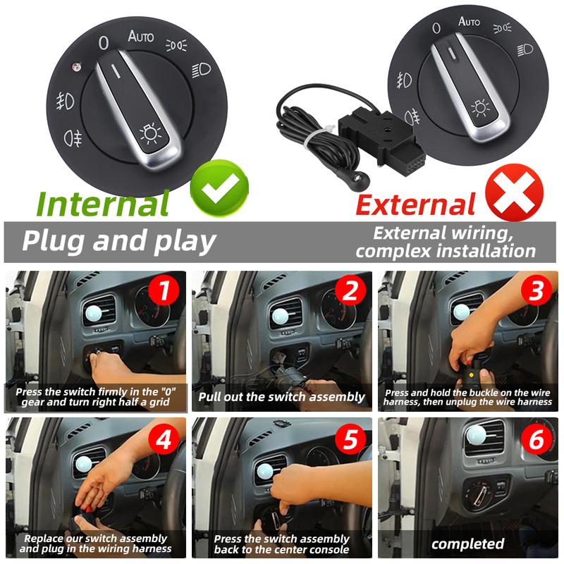 NEVOSA With Sensor For VW Golf 5 6 GTI Mk5 Jetta 5 Passat B6 Touran Tiguan SEAT ALHAMBRA Automatic Headlight Switch 5ND941431A