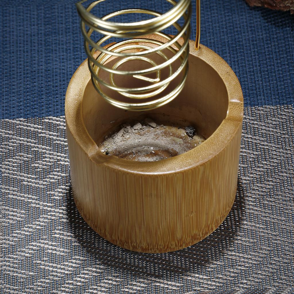 Metall Palo Santo Halter Brenner Salbei Halter mit Bambus Aschefänger Schale Räucherstäbchenhalter für Meditation Yoga Spa