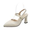Summer Pointed Thick Heel Bag Head Empty Versatile Word with Sandals New Soft Leather High Heels Women