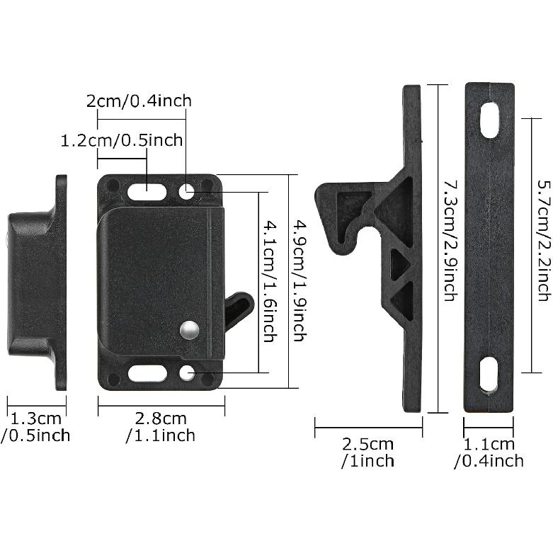 20 Pack Cabinet Door Latch RV Drawer Latch 10 LBS Pull Force RV Drawer Latches And Catches, Push To Close Grabber Catches For RV, Camper, Trailer,