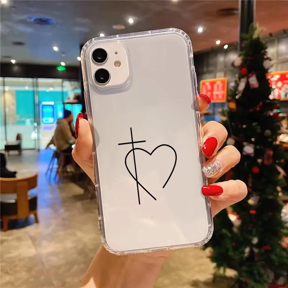 Simple Love Heart Pattern Clear Phone Case For iPhone 17 Air 11 12 13 14 15 16 Pro Max 15 14 Plus XS X XR Silicone Soft Cover