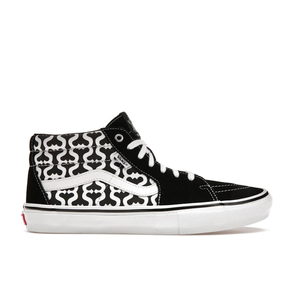 Vans Supreme X Grosso Mid Monogram S - Black Unisex Sneakers White VN0A5KS15XH