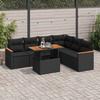 VidaXL Garden Furniture Set with Cushions 7 Pcs Black Braided Resin Acacia 3327492