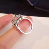 2 Carat Sunflower Real Moissanite Engagement Rings For Women   Copper18K White Gold Plated Wedding Band with GRA
