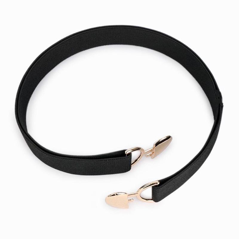 Women Stretch Belts Girls Adjustable Elastic Waist Belts With Heart Shape Metal Buckle Waistband Accessories For Coat Dress