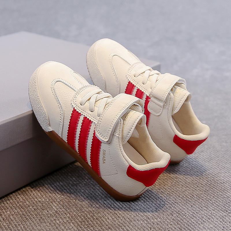 Children's Moral Training Shoes 2025 Spring and Autumn New Shoes Girls White Board Shoes Soft Sole Leather Boys Casual Sports Shoes