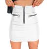 Zip Panel Wrap Hip Leather Skirt S-XXL Fashion Zipper Patchwork Leather Hip Skirt