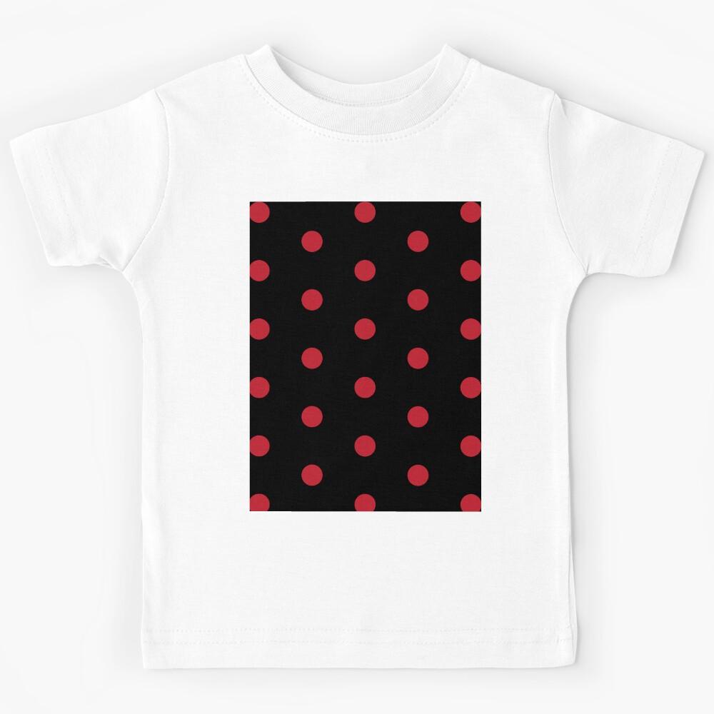 Polka Dot Seamless Pattern. Red And Black Polka Kids T-Shirt 100