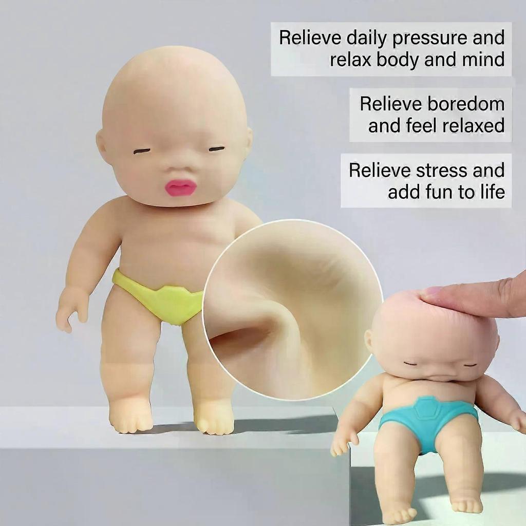 Squeeze Stress Doll Toys, Cute Little Baby Doll Fidget Toys, Stress Relief Sensory Squishy Toys for Kids Adults