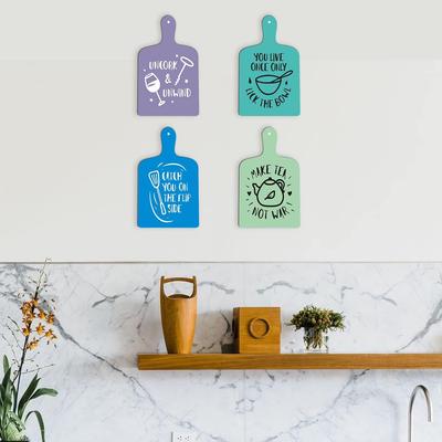 Arte da parete Legno Cucina Articoli Decorativi per la Casa Confezione da 4